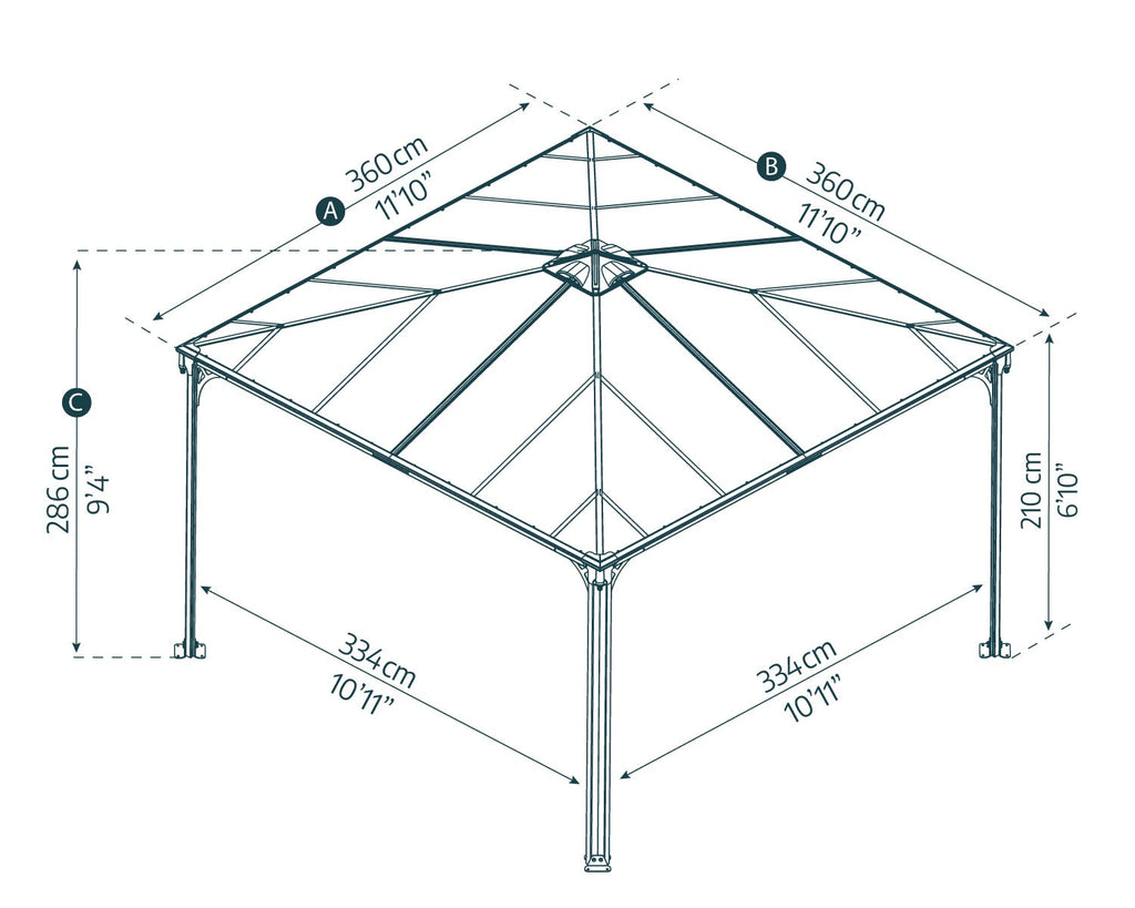 3.6m x 3.6m Gazebo
