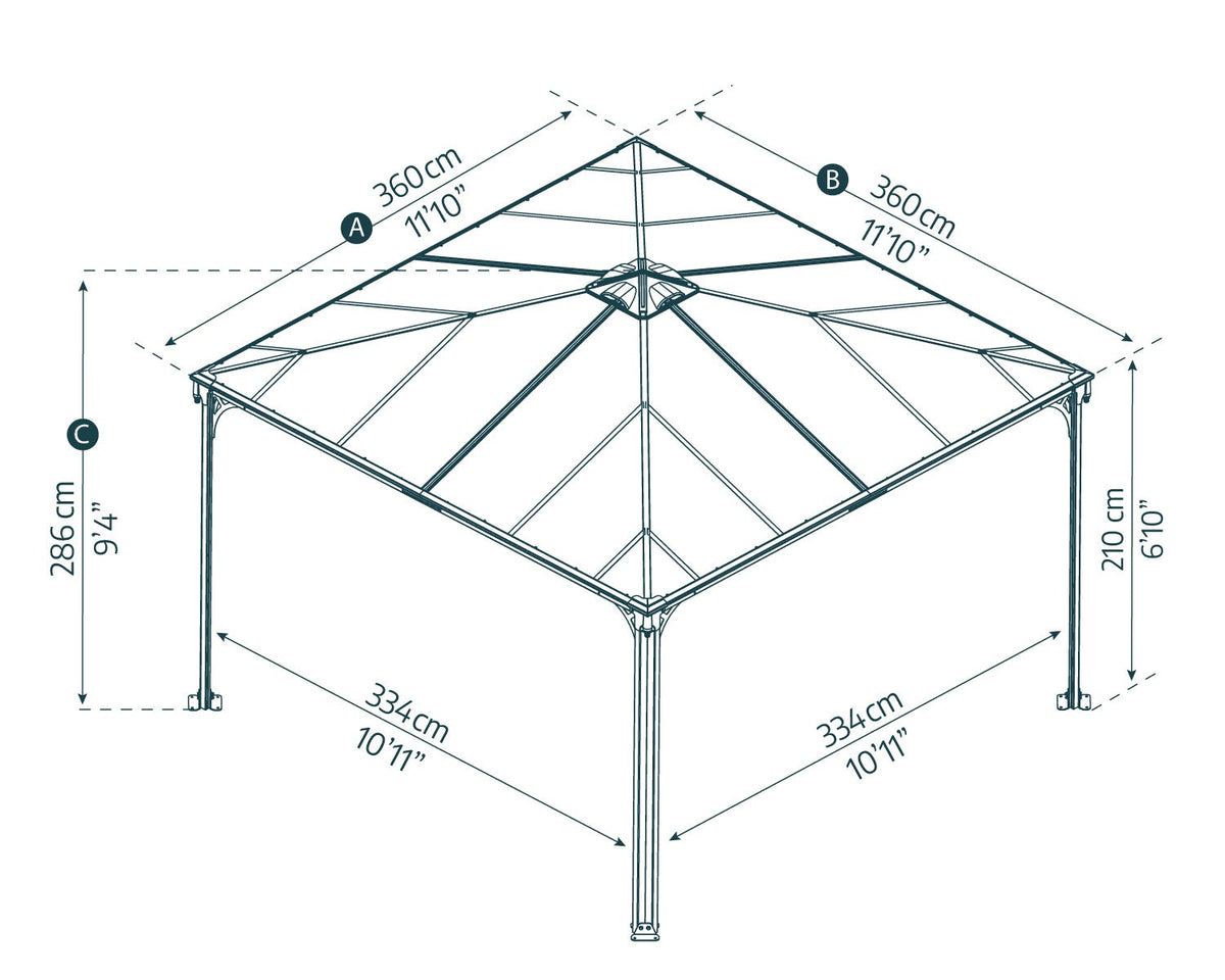 3.6m x 3.6m Gazebo